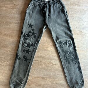 Gray Joggers with Star Pattern